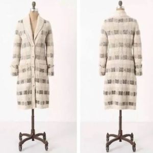 NWT Anthropologie FAR AWAY FROM CLOSE Plaid Sweatercoat